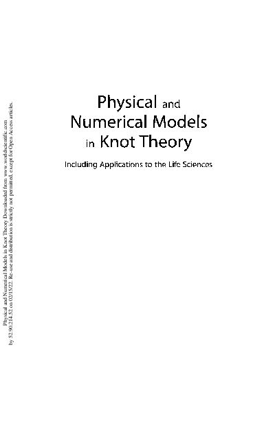 Physical and Numerical Models in Knot Theory Including Applications to The Life Sciences Epub