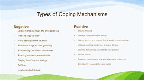 Physical coping mechanisms