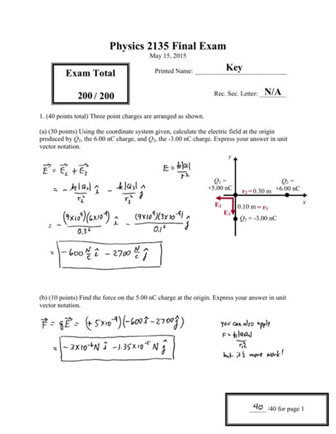 Physics 125 Final Exam Answers Stony PDF