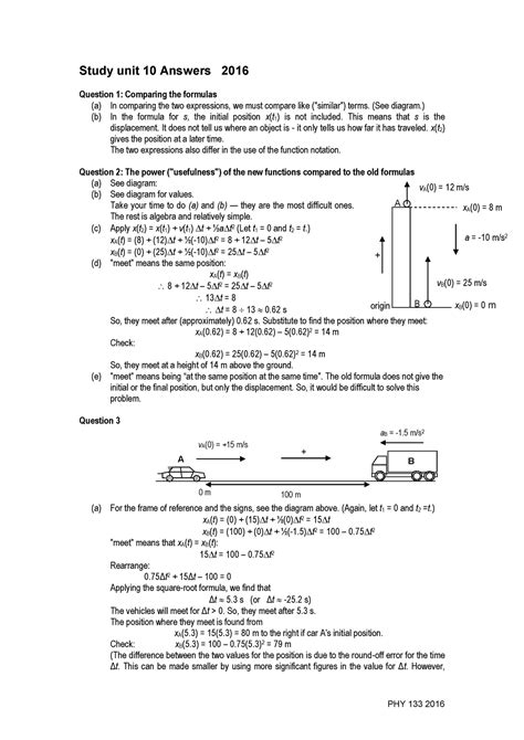 Physics 133 Answers PDF