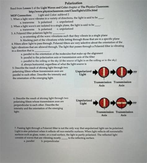 Physics Classroom Polarization Answers Kindle Editon