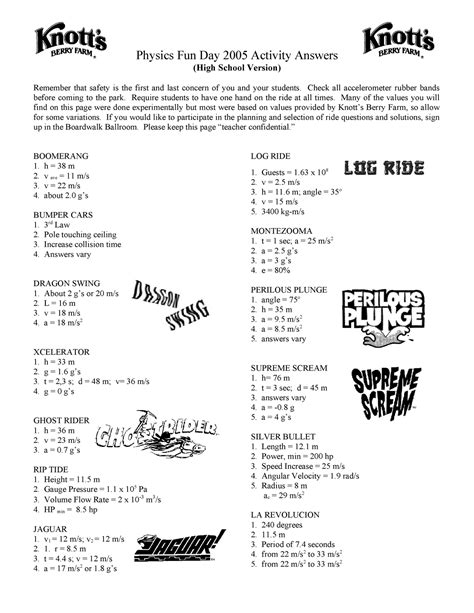 Physics Day Carousel Lab Answer Doc