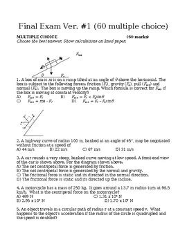 Physics Final Exam Solutions PDF