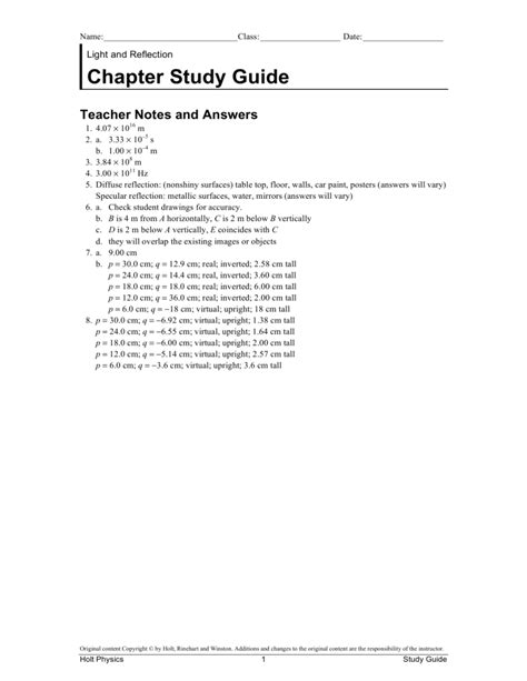 Physics Light Study Guide Answers Epub