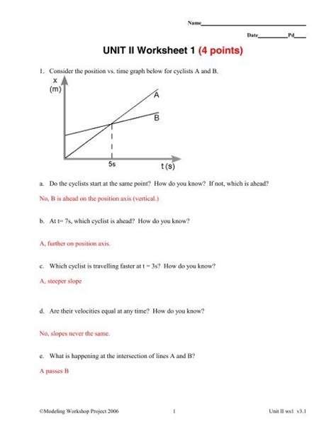 Physics Modeling Workshop Project Answers Doc