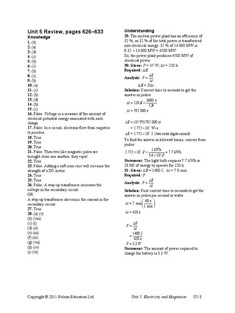 Physics Nelson 11 Solutions Reader