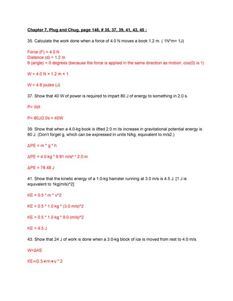 Physics Plug And Chug Answers PDF