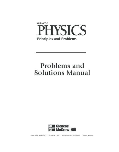 Physics Principles And Problems Manual Solution PDF