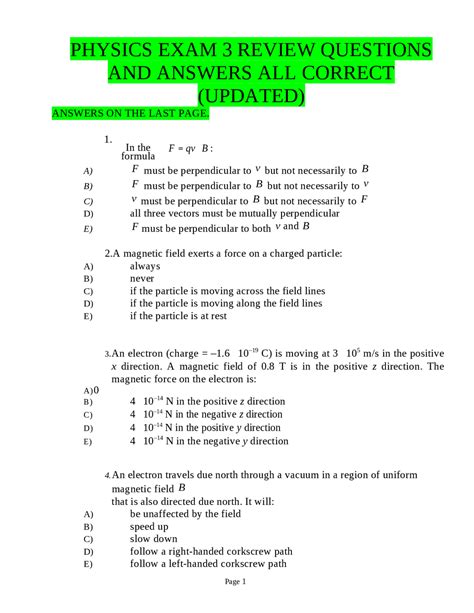 Physics Questions With Answers Doc