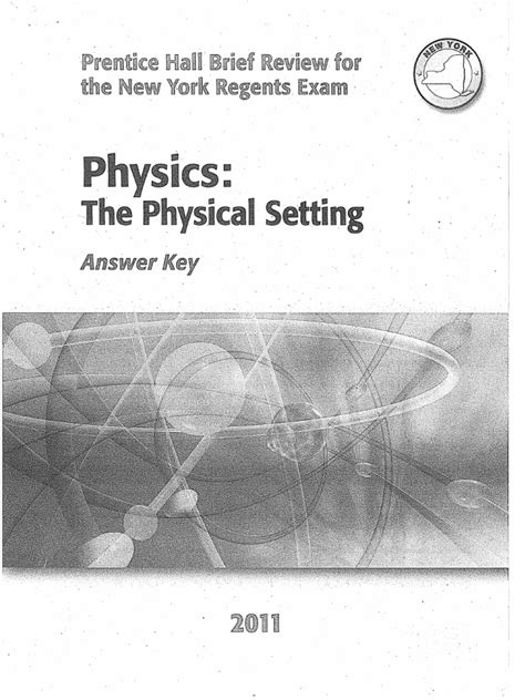 Physics The Physical Setting 2010 Answer Key Doc