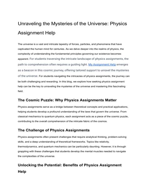 Physics in High School: Unraveling the Mysteries of the Universe