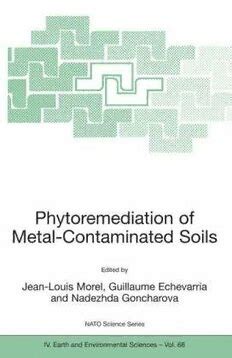 Phytoremediation of Metal-Contaminated Soils Proceedings of the NATO Advanced Study Institute on Phy Epub