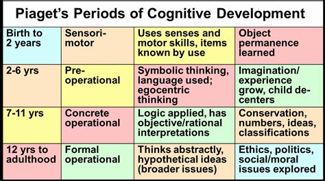 Piaget's Stages of Cognitive Development: