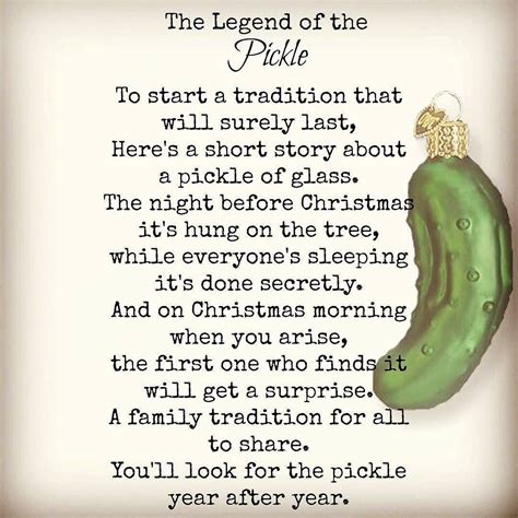 Pickle Ornament Story Printable