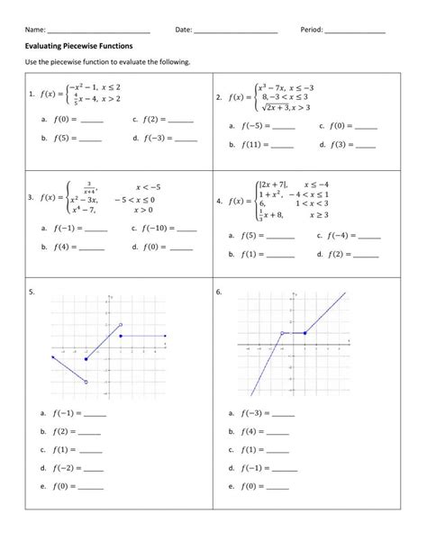 Piecewise Function Practice With Answers Doc