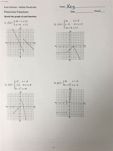 Piecewise Functions Answer Key Doc