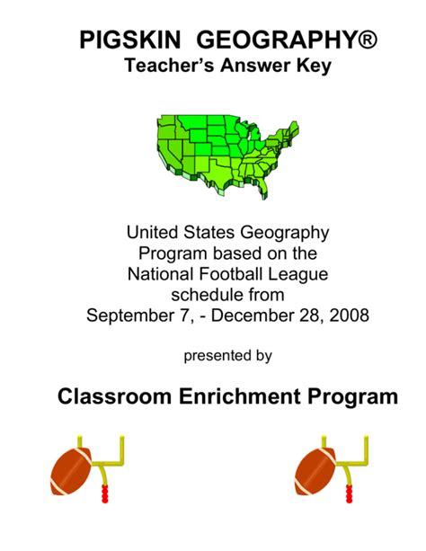 Pigskin Geography Answer Key 2012 Week 6 Kindle Editon