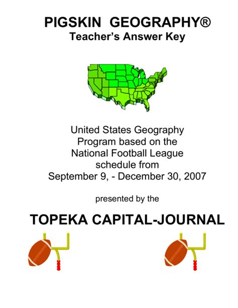 Pigskin Geography Answer Key 2013 Doc