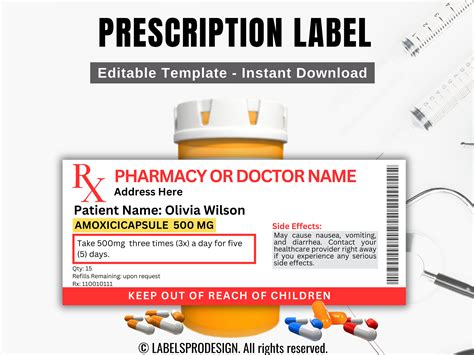 Pill Bottle Label Template