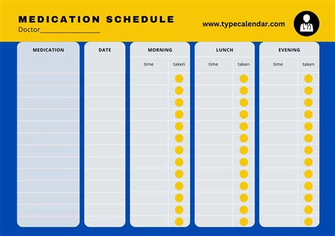 Pill Schedule Template