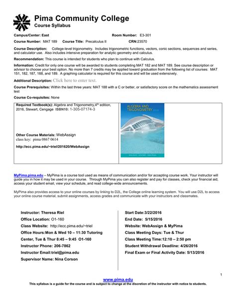 Pima Community College Course Catalog Fall 2017