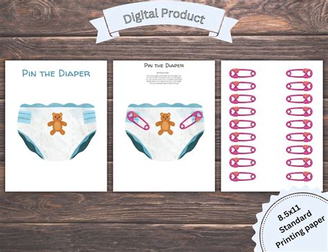 Pin The Nappy On The Baby Game Printable