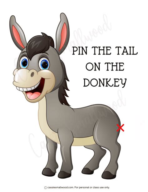Pin The Tail On Donkey Printable
