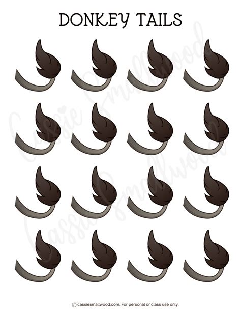 Pin The Tail On The Donkey Tails Printable