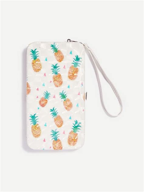 Pineapple Pattern Synthetic Leather Wallet Doc