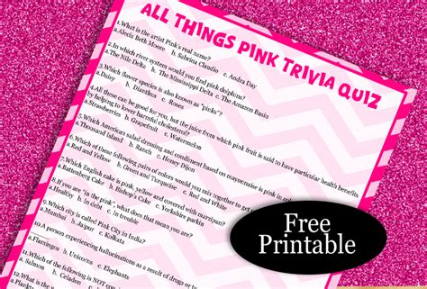 Pink Quiz Questions And Answers Reader