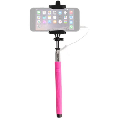 Pink Selfie Stick iPhone Galaxy Reader