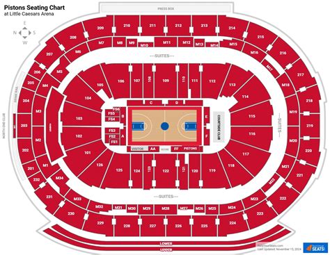Pistons Seating Chart Little Caesars Arena