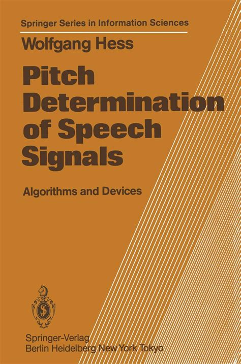 Pitch Determination of Speech Signals Algorithms and Devices PDF