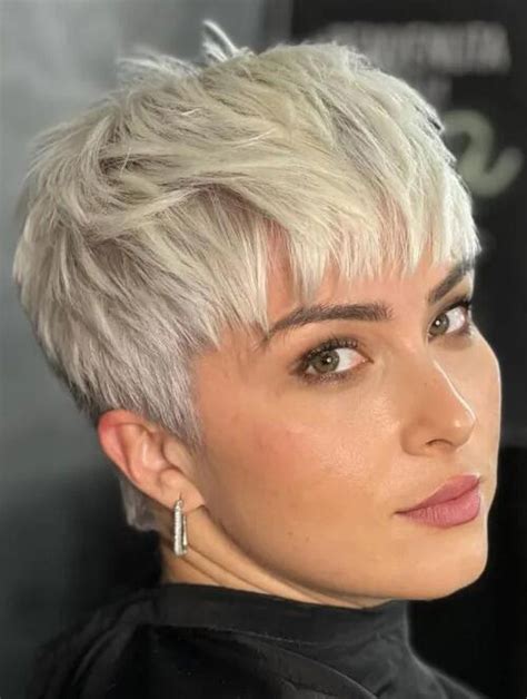 Pixie Wigs Cropped Synthetic Boycuts Straight Lace Front Platinum Blonde Short Wigs