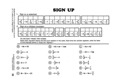 Pizzaz Bridge To Algebra A Answer Key PDF