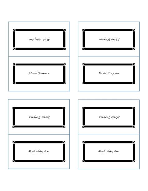 Place Card Template Word Free Download