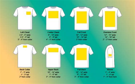 Placement T-Shirt Design Size Chart: A Comprehensive Guide