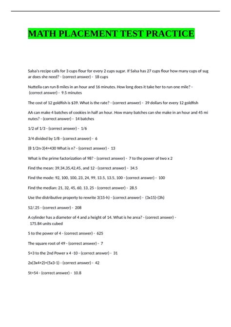 Placement Test Practice Math: Ace Your College Readiness Check