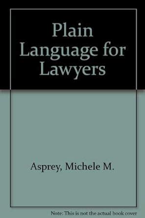 Plain Language for Lawyers 1st Indian PDF