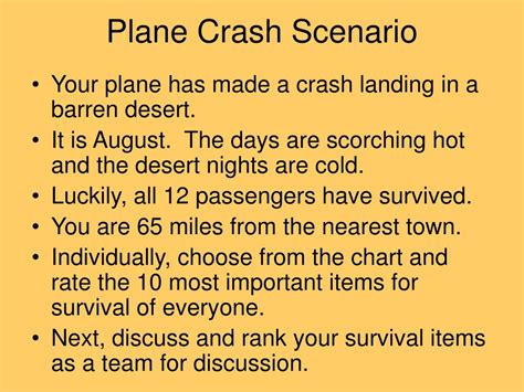 Plane Crash Survival Exercise Answers Team Building PDF