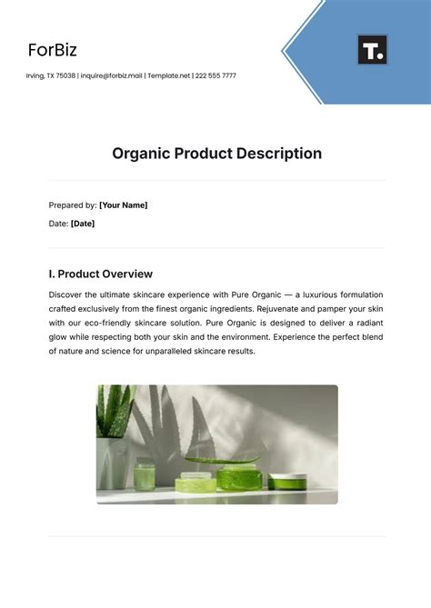 Plant Product Description Template Ecommerce