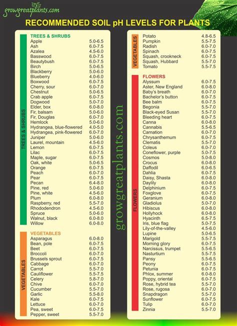 Plant Soil Ph Chart