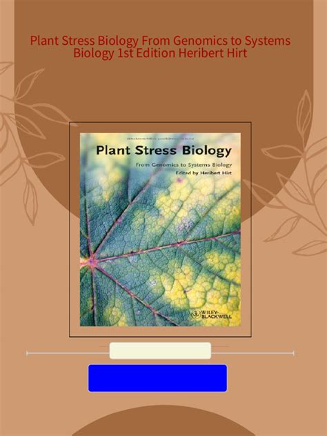 Plant Stress Biology: From Genomics to Systems Biology Epub