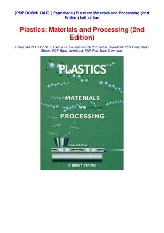 Plastics materials: 2nd edition Ebook Doc