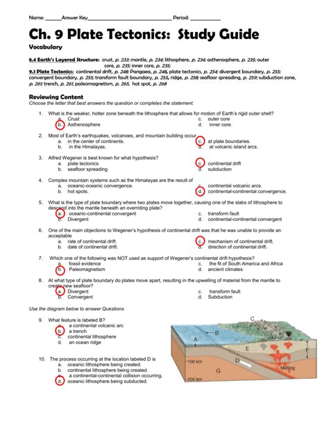 Plate Tectonics Answer Sheet Kindle Editon