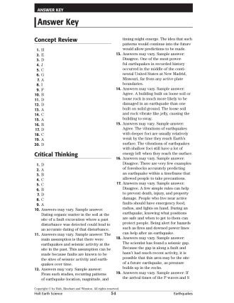 Plate Tectonics Holt Earth Science Answers Test Doc