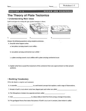 Plate Tectonics Wordwise Answers PDF