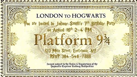 Platform 9 and 3/4 Ticket: A Gateway to the Magical World of Harry Potter