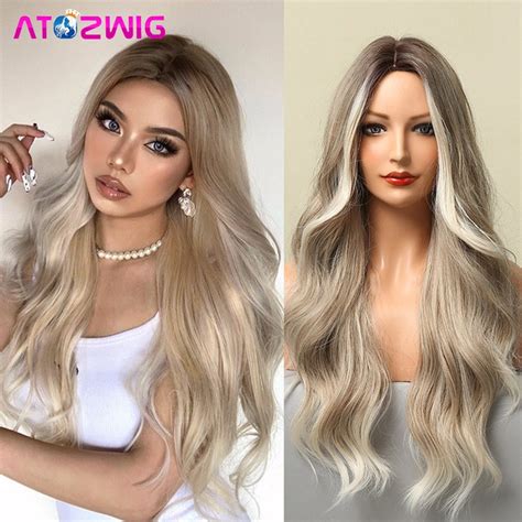 Platinum Blonde Long Wavy Wig