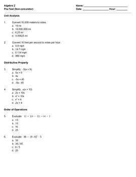 Plato Algebra 2 Pretest Answers Epub